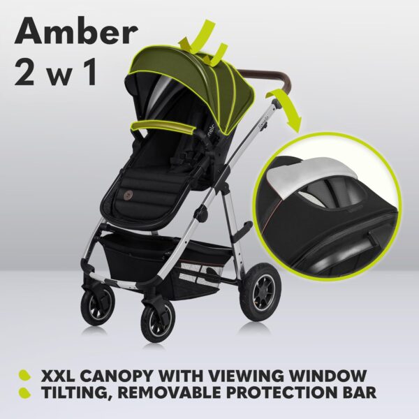 Ratini.lv | AMBER 2IN1 bērnu ratiņi krāsa BLACK ONYX bilde #25