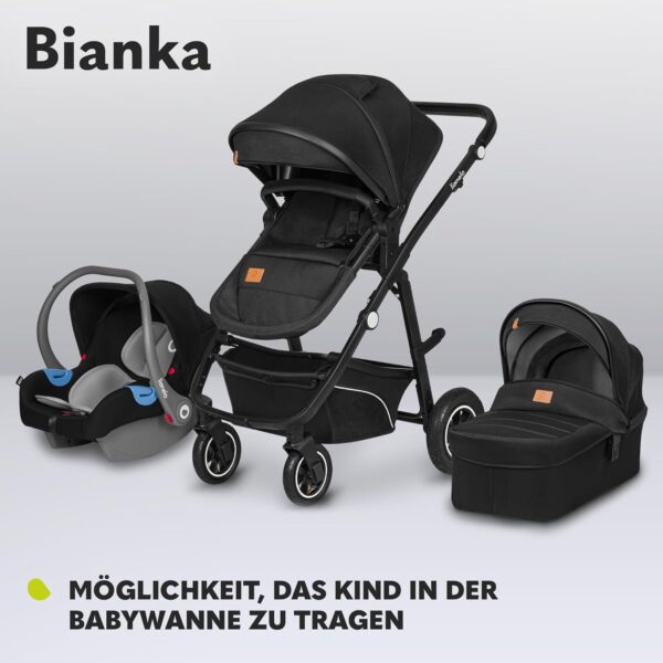 Ratini.lv | BIANKA 3IN1 bērnu ratiņi krāsa BLACK ONYX bilde #47