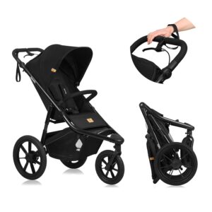 Lionelo Azura bērnu trīsriteņu ratiņi ar piepūšamām riepām krāsa BLACK ONYX