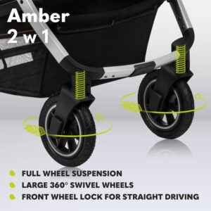 Lionelo AMBER 2IN1 bērnu ratu komplekts krāsa BLACK ONYX