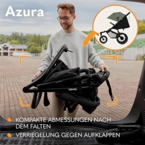 Lionelo Azura bērnu trīsriteņu ratiņi ar piepūšamām riepām krāsa GREEN FOREST