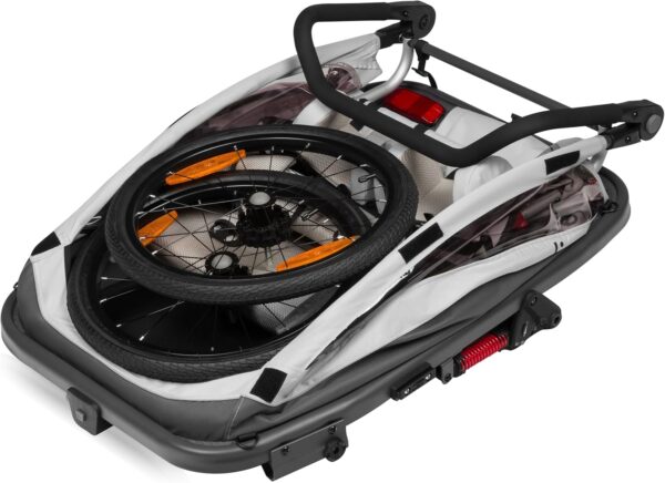 Ratini.lv | Cama velosipēdu piekabe ar ratiņu funkciju 2-in-1 krāsa GREY STONE bilde #17