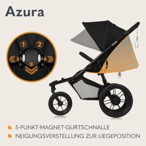 Lionelo Azura bērnu trīsriteņu ratiņi ar piepūšamām riepām krāsa BLACK ONYX