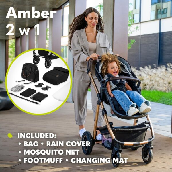 Ratini.lv | AMBER 2IN1 bērnu ratiņi krāsa BLACK SILVER bilde #55
