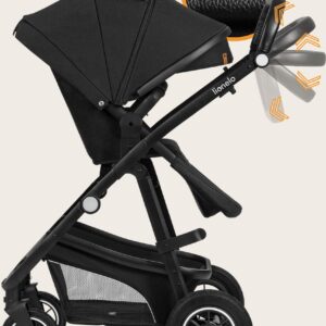 Lionelo BIANKA bērnu ratu komplekts 3in1 krāsa BLACK ONYX
