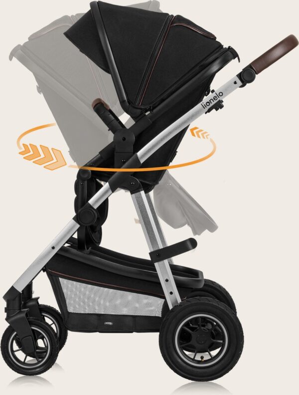 Ratini.lv | AMBER 2IN1 bērnu ratiņi krāsa BLACK SILVER bilde #15