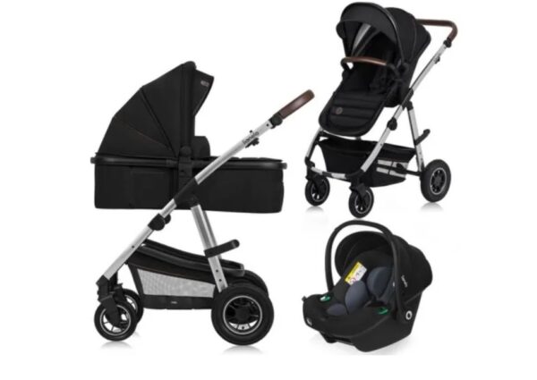 Ratini.lv | LO-AMBER 3IN1 bērnu ratiņi krāsa BLACK SILVER bilde #3