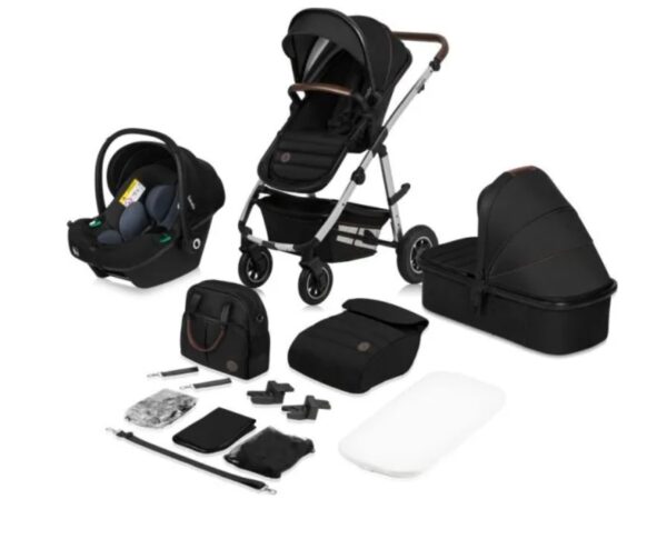 Ratini.lv | LO-AMBER 3IN1 bērnu ratiņi krāsa BLACK SILVER bilde #1