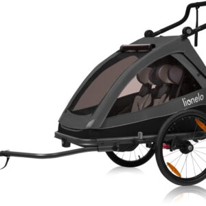 Lionelo Cama velosipēdu piekabe ar ratiņu funkciju 2-in-1 krāsa GREY GRAPHITE