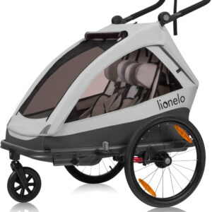 Lionelo Cama velosipēdu piekabe ar ratiņu funkciju 2-in-1 krāsa GREY STONE