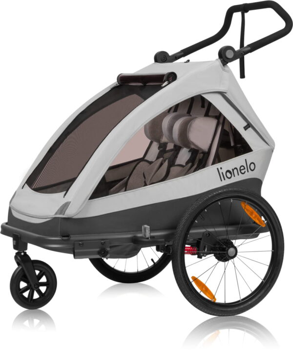 Ratini.lv | Cama velosipēdu piekabe ar ratiņu funkciju 2-in-1 krāsa GREY STONE bilde #5