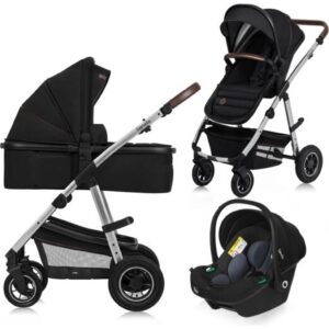 Lionelo AMBER 3IN1 bērnu ratu komplekts krāsa BLACK SILVER