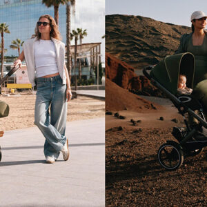 Cybex Balios S Fold 2in1 bērnu ratu komplekts ar salokāmu kulbiņu krāsa Almond Beige