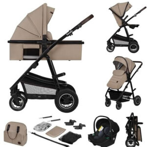 Lionelo AMBER 3IN1 bērnu ratu komplekts krāsa BEIGE SAND