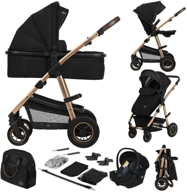 Ratini.lv | AMBER 3IN1 bērnu ratu komplekts krāsa BLACK ONYX bilde #1