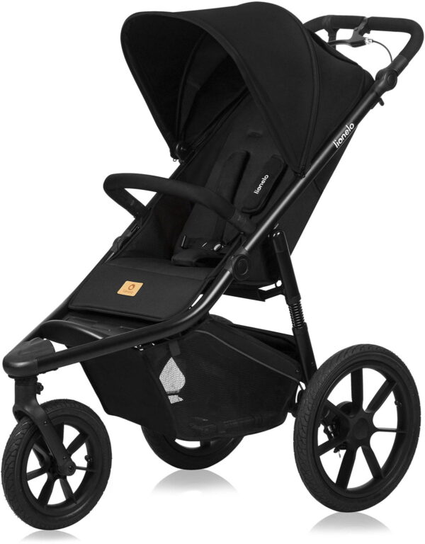 Ratini.lv | Azura - universāli trīsriteņu ratiņi ar piepūšamām riepām krāsa BLACK ONYX bilde #1