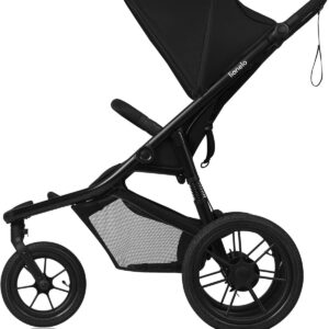 Lionelo Azura bērnu trīsriteņu ratiņi ar piepūšamām riepām krāsa BLACK ONYX