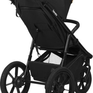 Lionelo Azura bērnu trīsriteņu ratiņi ar piepūšamām riepām krāsa BLACK ONYX