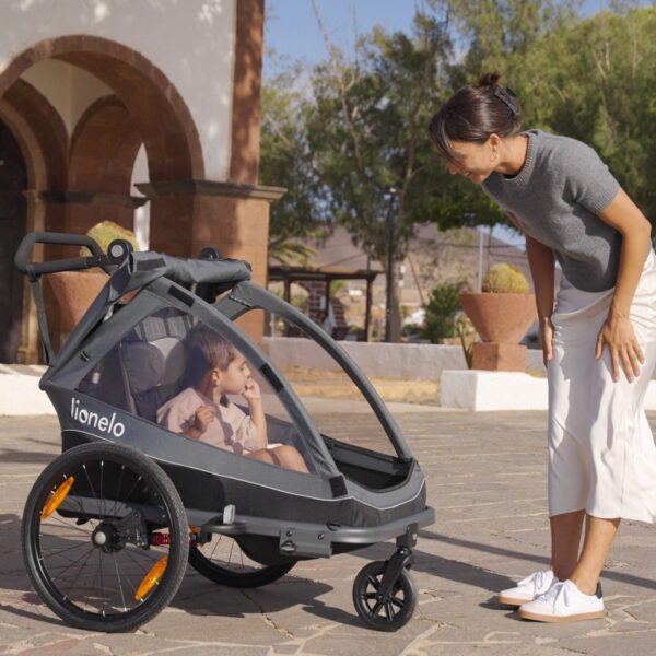 Ratini.lv | Cama velosipēdu piekabe ar ratiņu funkciju 2-in-1 krāsa GREY GRAPHITE bilde #23