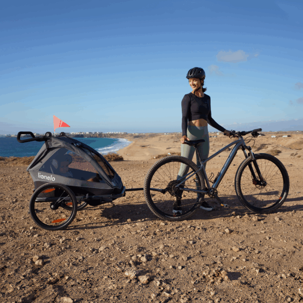 Ratini.lv | Cama velosipēdu piekabe ar ratiņu funkciju 2-in-1 krāsa GREY GRAPHITE bilde #25