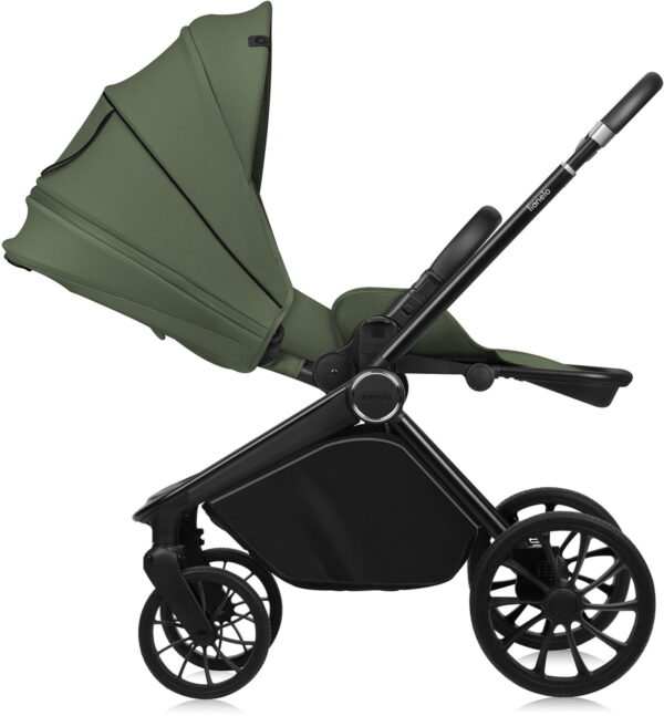 Ratini.lv | Mika Plus - ratiņi ar lieliem riteņiem krāsa GREEN OLIVE bilde #9