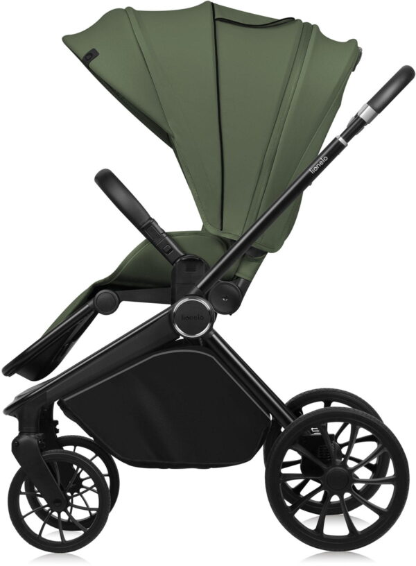 Ratini.lv | Mika Plus - ratiņi ar lieliem riteņiem krāsa GREEN OLIVE bilde #11