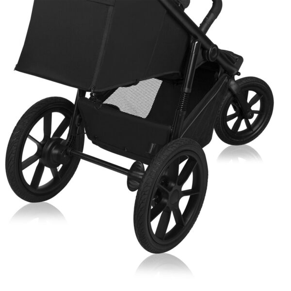 Ratini.lv | Azura - universāli trīsriteņu ratiņi ar piepūšamām riepām krāsa BLACK ONYX bilde #13