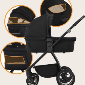 Lionelo MERIL 2IN1 bērnu ratiņi krāsa BLACK ONYX