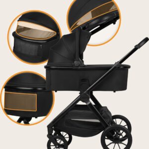 Lionelo LAYLA 3IN1 bērnu ratiņi krāsa BLACK ONYX