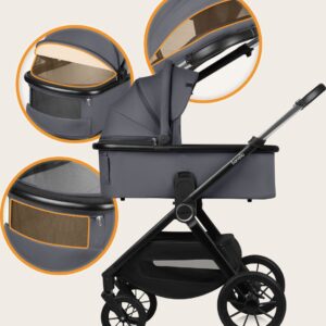 Lionelo LAYLA 3IN1 bērnu ratiņi krāsa GREY STONE