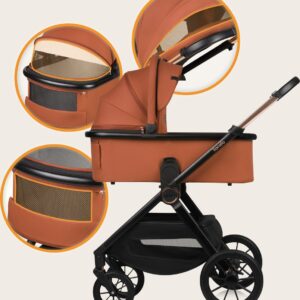 Lionelo LAYLA 2IN1 bērnu ratiņi krāsa BROWN RUST