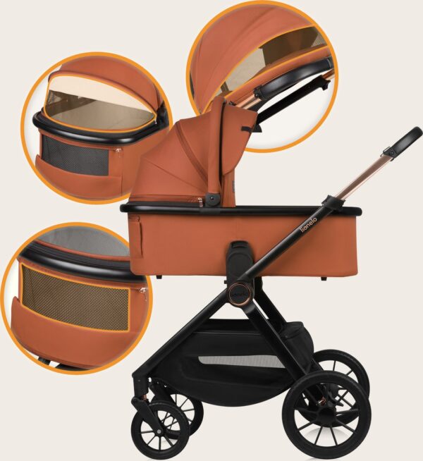 Ratini.lv | LAYLA 2IN1 bērnu ratiņi krāsa BROWN RUST bilde #9