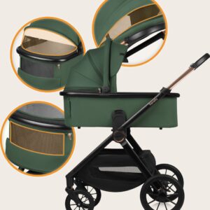 Lionelo LAYLA 2IN1 bērnu ratiņi krāsa GREEN FOREST