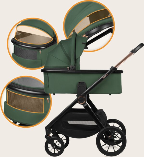 Ratini.lv | LAYLA 2IN1 bērnu ratiņi krāsa GREEN FOREST bilde #21