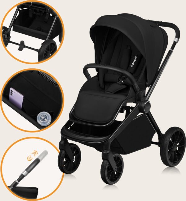 Ratini.lv | MIKA PLUS 3IN1 bērnu ratiņi krāsa BLACK ONYX bilde #23