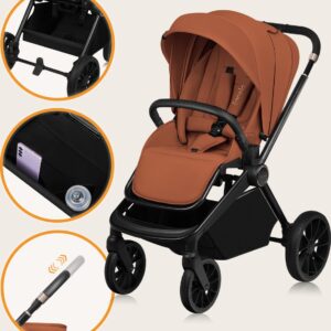 Lionelo MIKA PLUS 3IN1 bērnu ratu komplekts krāsa BROWN RUST