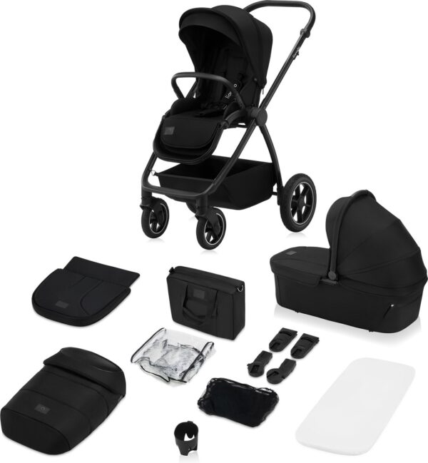Ratini.lv | MERIL 2IN1 bērnu ratiņi krāsa BLACK ONYX bilde #3