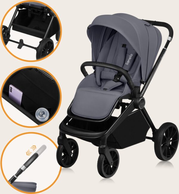 Ratini.lv | MIKA PLUS 3IN1 bērnu ratiņi krāsa GREY STONE bilde #3