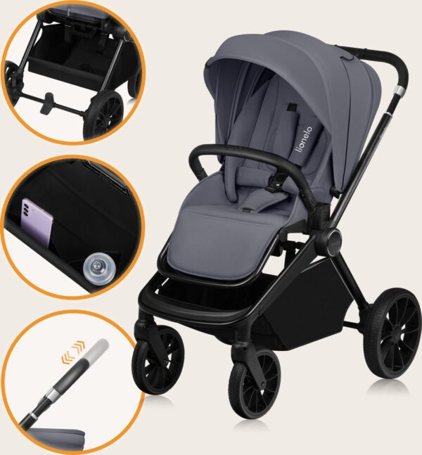 Ratini.lv | MIKA PLUS 2IN1 bērnu ratiņi krāsa GREY STONE bilde #3