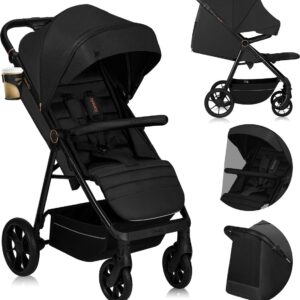 Lionelo MIRA bērnu ratiņi krāsa BLACK ONYX