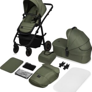 Lionelo AMBER PLUS 2IN1 bērnu ratiņi krāsa GREEN FOREST