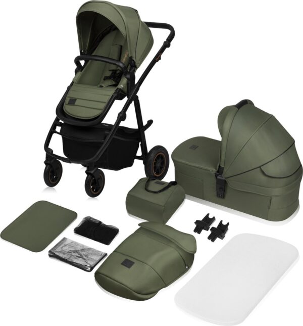 Ratini.lv | AMBER PLUS 2IN1 bērnu ratiņi krāsa GREEN FOREST bilde #3