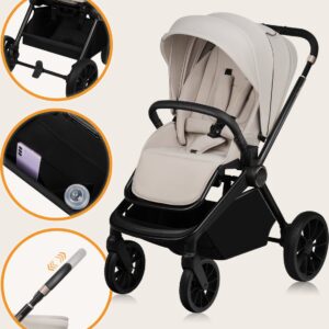 Lionelo MIKA PLUS 2IN1 bērnu ratu komplekts krāsa BEIGE SAND