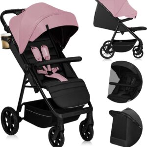 Lionelo MIRA bērnu ratiņi krāsa PINK ROSE