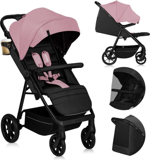 Ratini.lv | MIRA bērnu ratiņi krāsa PINK ROSE bilde #1