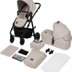 Lionelo AMBER PLUS 2IN1 bērnu ratiņi krāsa BEIGE SAND