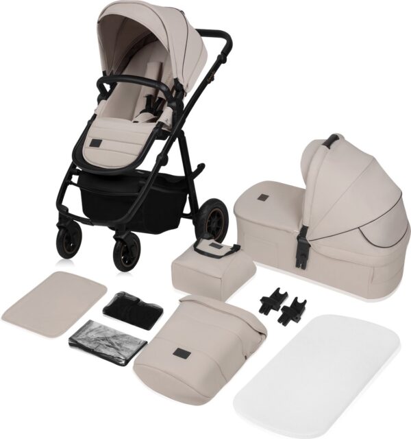 Ratini.lv | AMBER PLUS 2IN1 bērnu ratiņi krāsa BEIGE SAND bilde #3