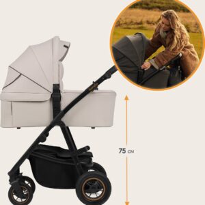 Lionelo AMBER PLUS 3IN1 bērnu ratiņi krāsa BEIGE SAND