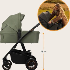 Lionelo AMBER PLUS 3IN1 bērnu ratiņi krāsa GREEN FOREST