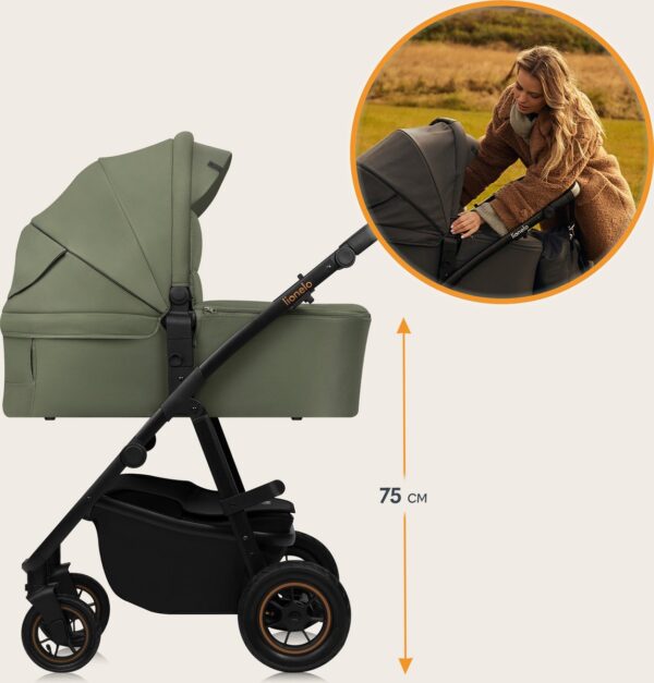 Ratini.lv | AMBER PLUS 2IN1 bērnu ratiņi krāsa GREEN FOREST bilde #17